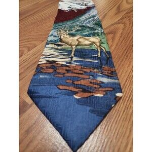 Mens Vintage Deer Duck Nature Tie